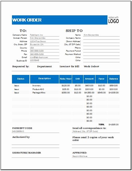 Maintenance Work order Template Excel Awesome Work order Tracker Template for Excel