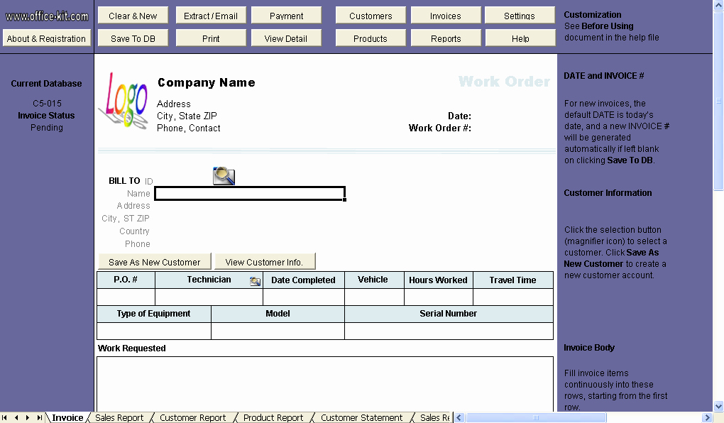 Maintenance Work order Template Excel Best Of Work order Template Invoice Manager for Excel