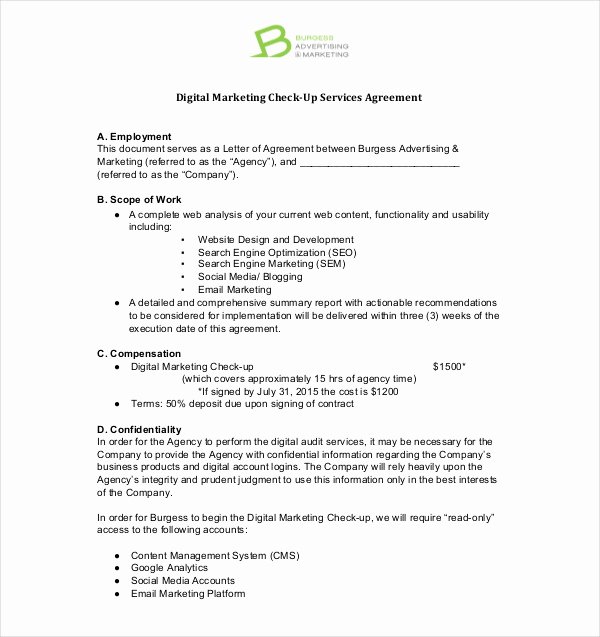 Marketing Agency Agreement Template Inspirational 8 Marketing Services Agreement Templates Pdf Doc