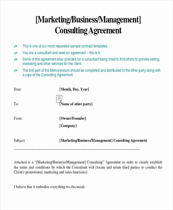 Marketing Consultant Contract Template Inspirational 41 Consulting Agreement Examples Word Pdf