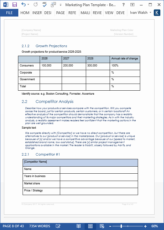 Marketing Proposal Template Word Fresh Marketing Plan Templates 5 X Word 10 Excel Spreadsheets