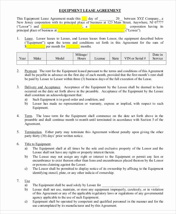 Master Lease Agreement Template Lovely 49 Lease Agreements In Pdf