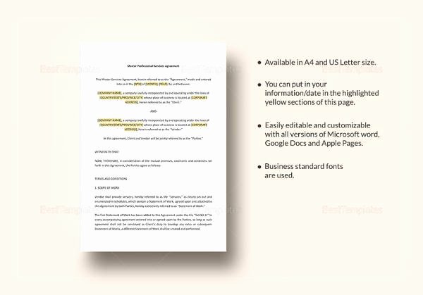 Master Services Agreement Template Luxury 15 Sample Master Service Agreement Templates