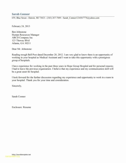 Medical assistant Cover Letter Templates Inspirational Certified Medical assistant Cover Letter