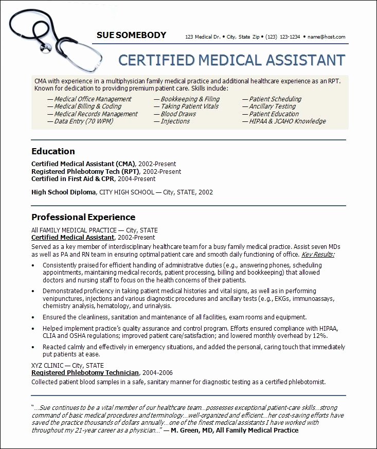 Medical assistant Resume Templates Lovely Medical assistant Pictures