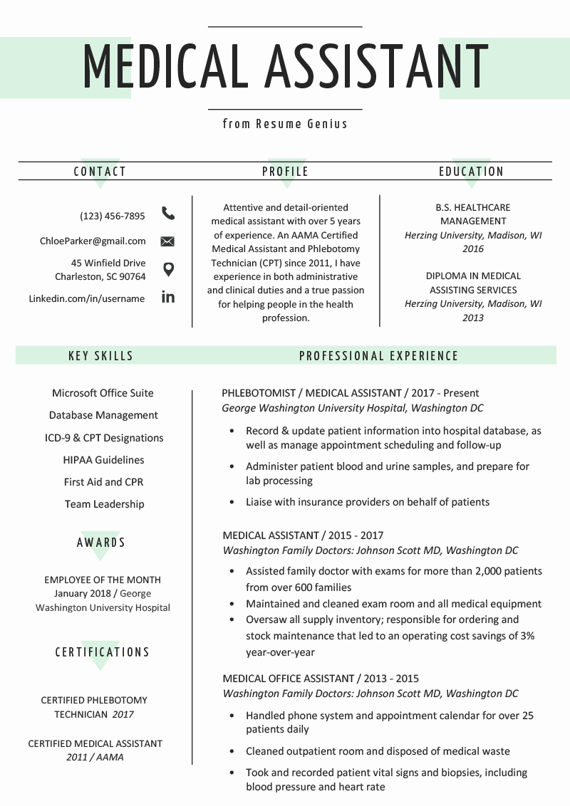 Medical assistant Resume Templates Luxury Medical assistant Resume Sample &amp; Writing Guide