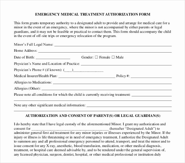 Medical Authorization form Template Awesome 10 Printable Medical Authorization forms Pdf Doc