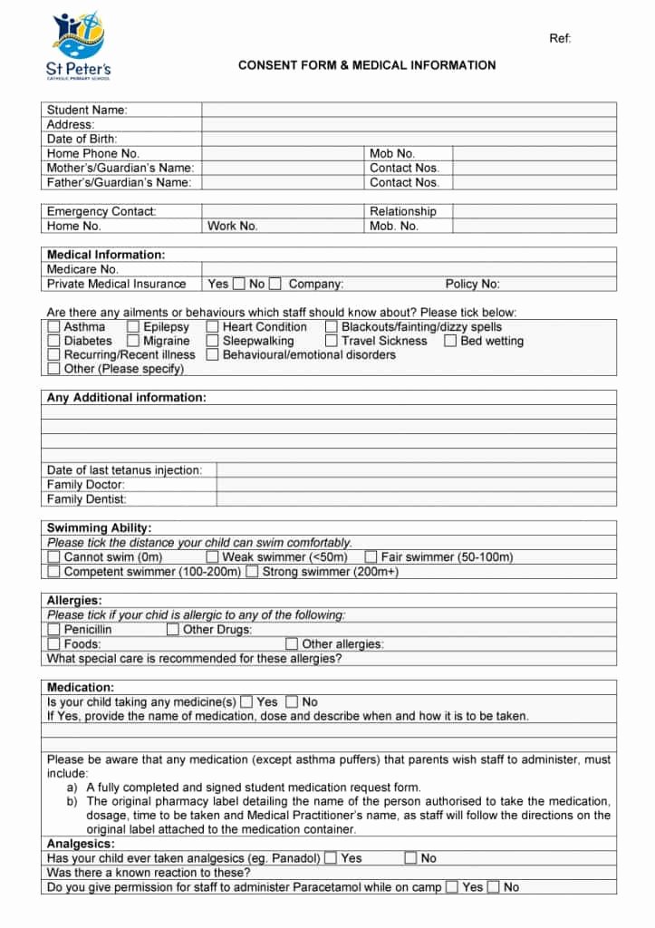 Medical Authorization form Template Fresh 45 Medical Consent forms Free Printable Templates