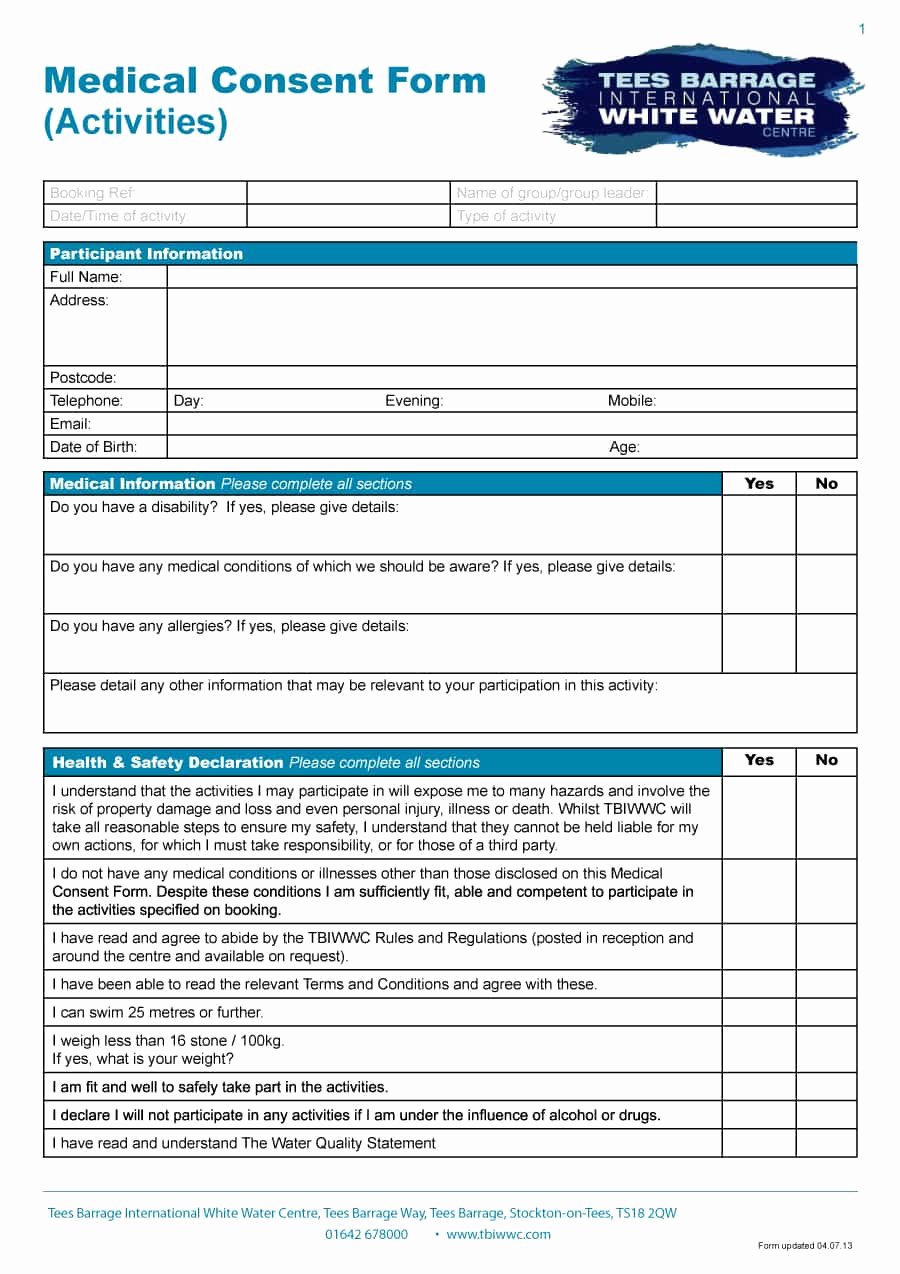 Medical Authorization form Template Lovely 45 Medical Consent forms Free Printable Templates