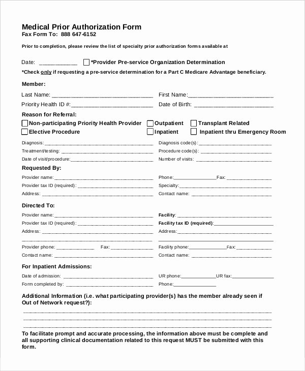 Medical Authorization form Template Luxury 10 Printable Medical Authorization forms Pdf Doc