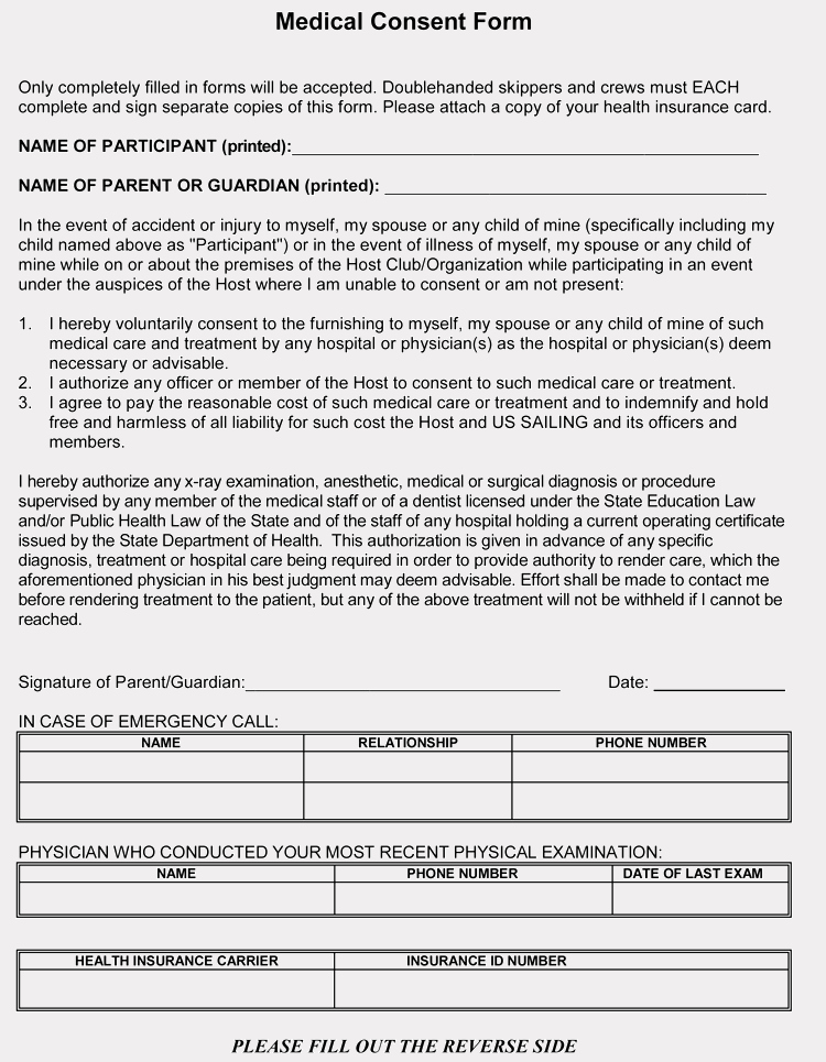 Medical Authorization form Template New Free Medical Consent forms for Minor Child – Word