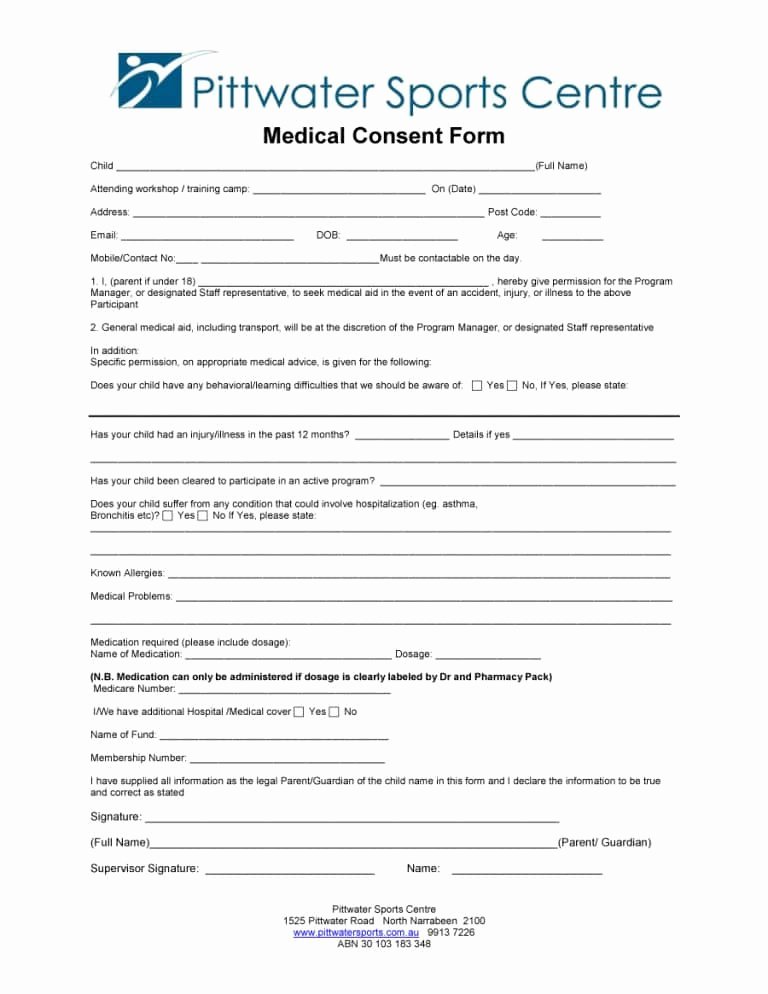 Medical Consent form Templates Beautiful 45 Medical Consent forms Free Printable Templates