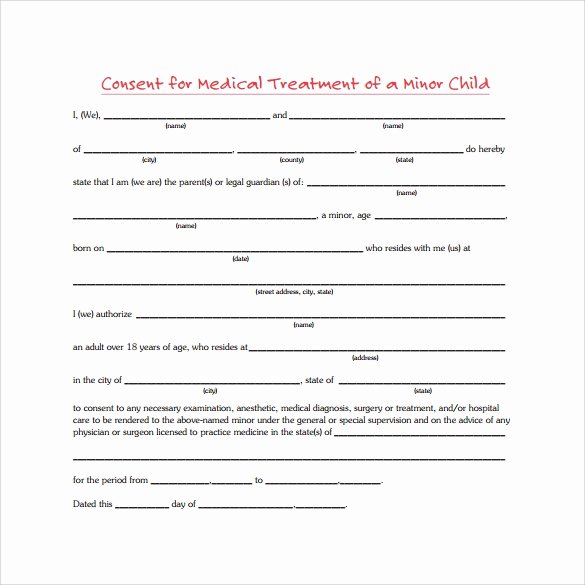 Medical Consent form Templates Best Of Free 6 Sample Medical Consent forms In Pdf