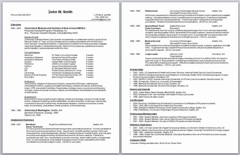Medical Cv Template Word New Physician assistant Resume Curriculum Vitae and Cover