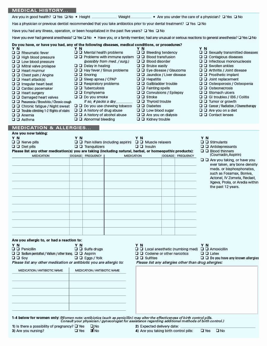 Medical History form Template Elegant 67 Medical History forms [word Pdf] Printable Templates
