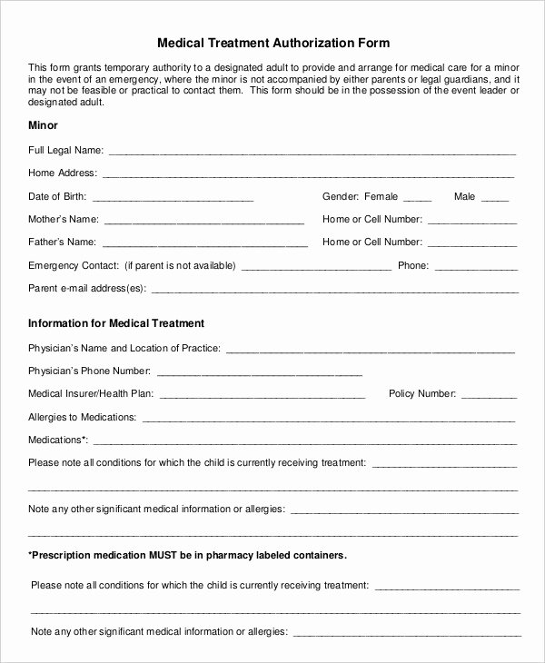 Medical Release forms Template Inspirational 10 Printable Medical Authorization forms Pdf Doc