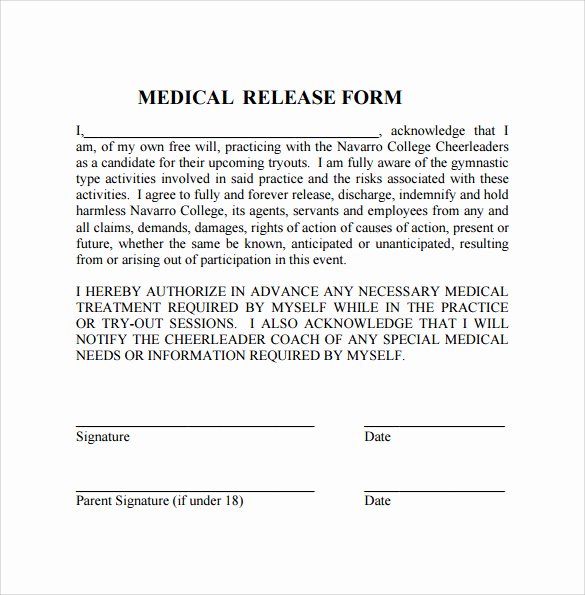 Medical Release forms Template Unique Sample Medical Release form 10 Free Documents In Pdf Word