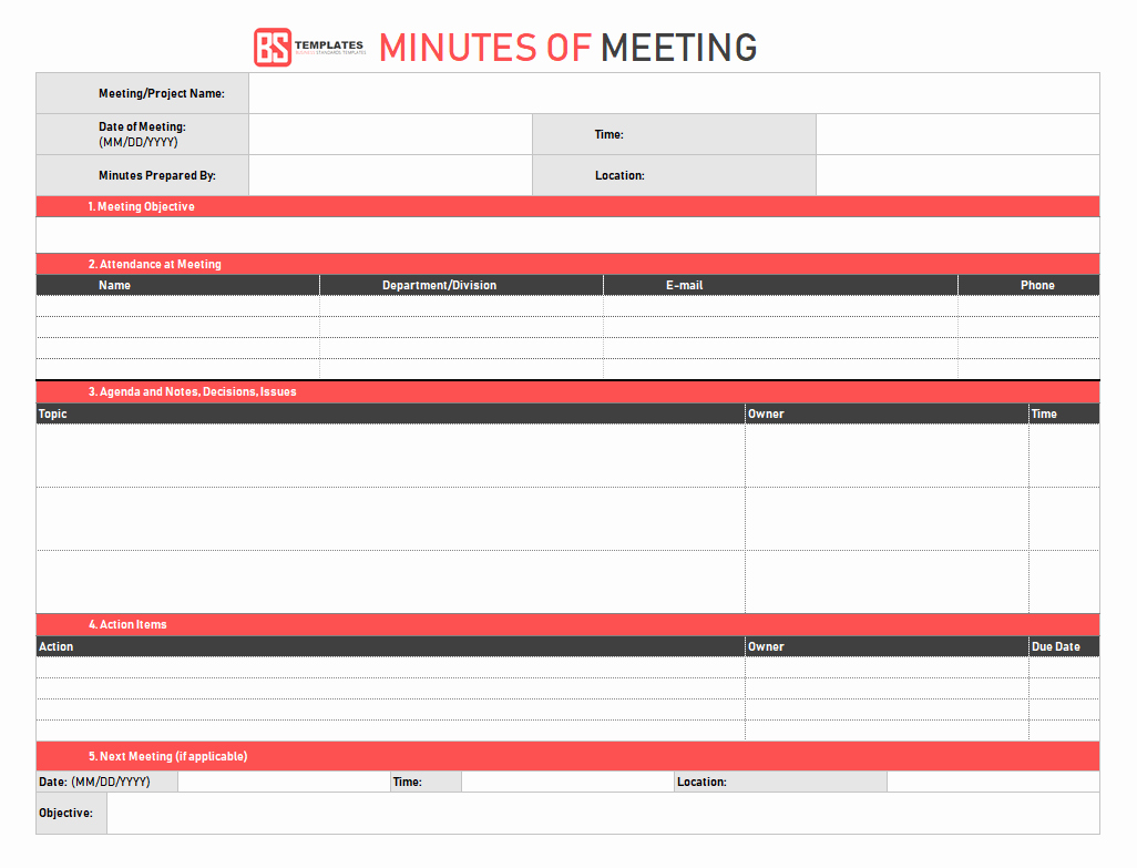 Meeting Minute Template Excel Best Of Minutes Of Meeting Template – 16 Excel Word