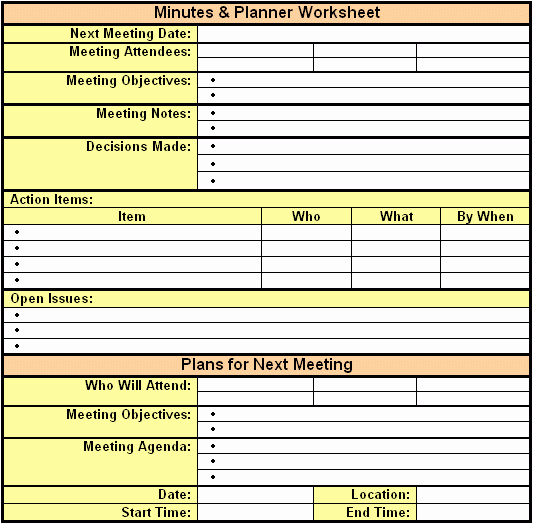 Meeting Minutes Template Excel Elegant 6 Meeting Minutes Templates Excel Pdf formats