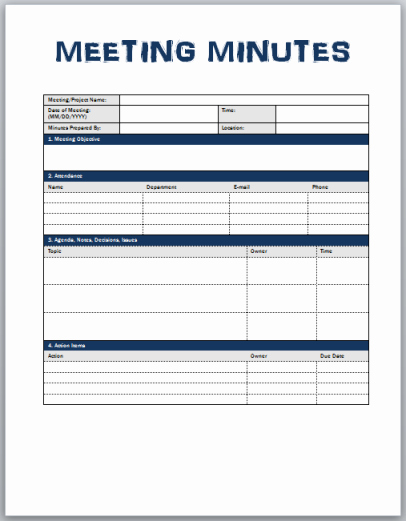 Meeting Notes Template Free Unique Minutes Meeting Template