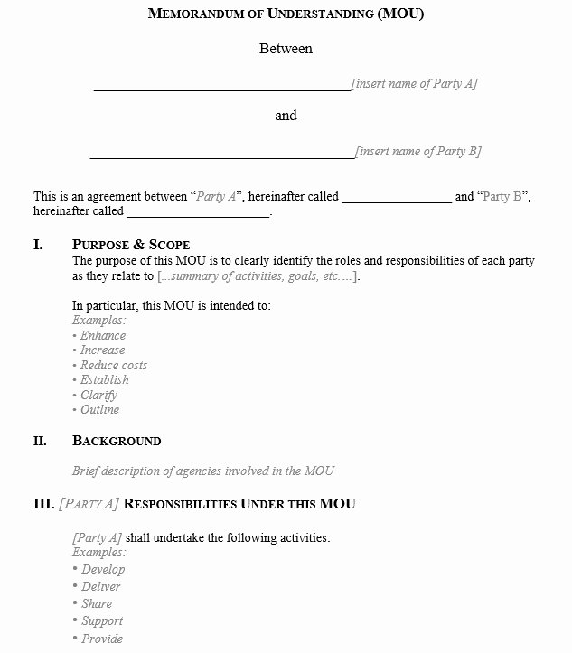 Memorandum Of Agreement Templates Lovely 9 Free Sample Memorandum Agreement Templates Printable