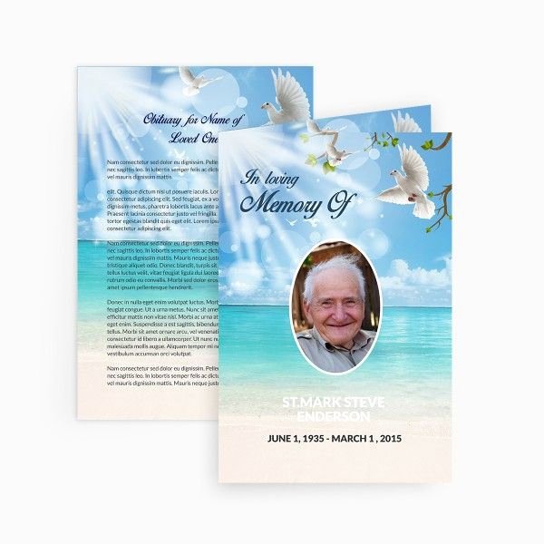 Memorial Card Template Free Awesome Dove Funeral Card