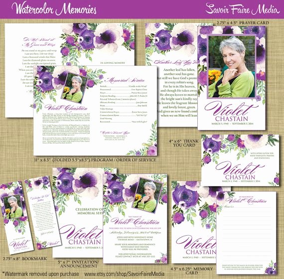 Memorial Cards Templates Free Inspirational Funeral Memorial order Of Service Program Set Printable