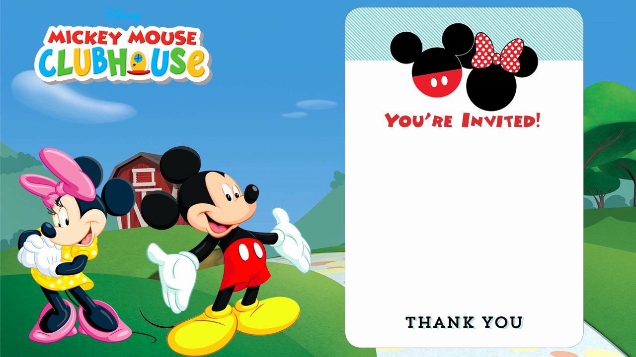 Mickey Mouse Birthday Invitation Template Elegant Free Mickey Mouse Clubhouse Birthday Invitations – Free