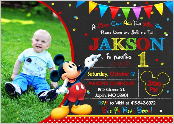 Mickey Mouse Birthday Invitation Template New Mickey Mouse Invitation Templates – 26 Free Psd Vector