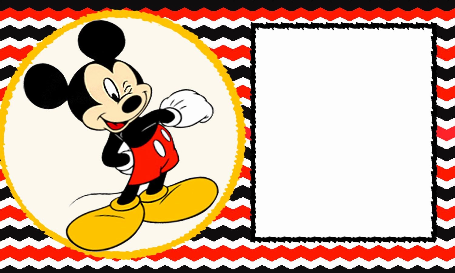 Mickey Mouse Invitations Templates Awesome Free Blank Mickey Mouse 1st Invitation Chevron Template