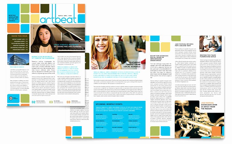 Microsoft Publisher Newspaper Templates Lovely Arts Council &amp; Education Newsletter Template Word