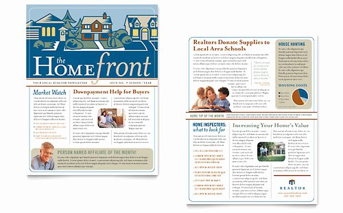 Microsoft Publisher Newspaper Templates Unique Real Estate Agent Newsletter Template Word &amp; Publisher