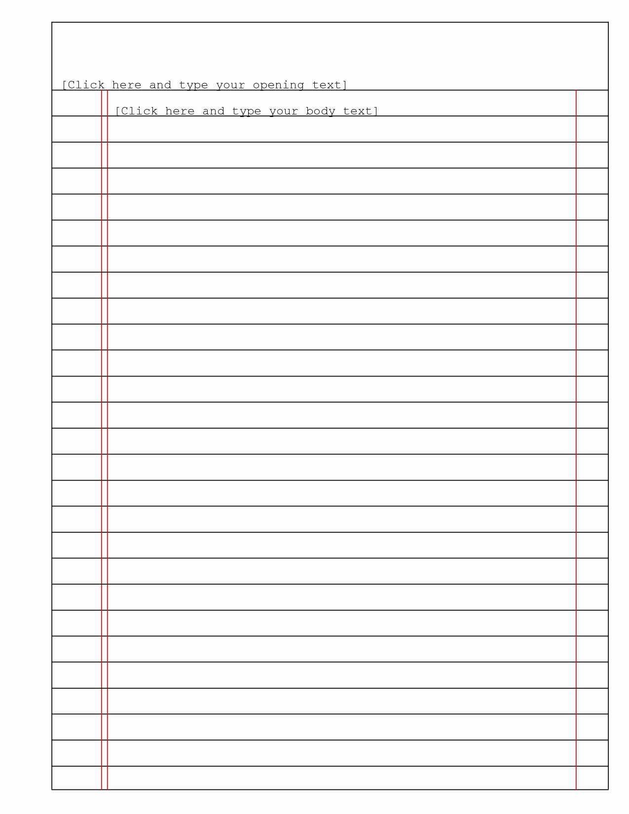 Microsoft Word Lined Paper Template Fresh Best S Of Blank Handwriting Paper Writing Tablet