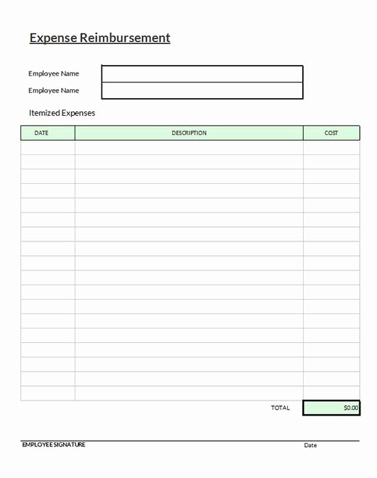 Mileage Reimbursement form Template Best Of Expense Reimbursement form Template Download Excel
