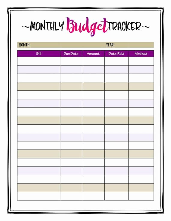 Monthly Budget Calendar Template Best Of Colorful Printable Monthly Bud Planner Bill Payment