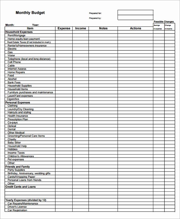 Monthly Budget Template Pdf Awesome Monthly Bud Template 20 Download Free Documents In