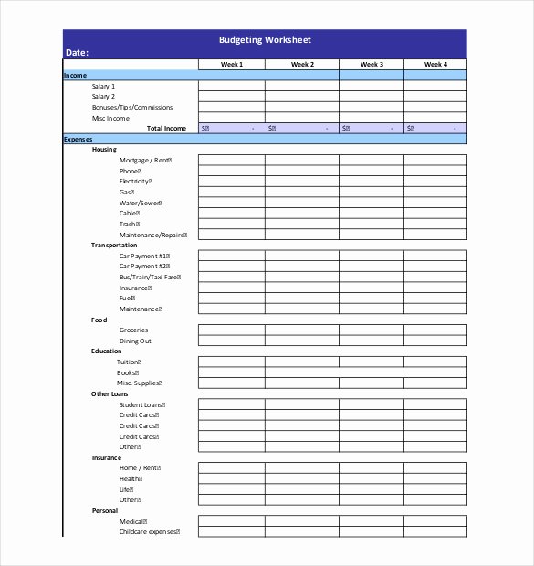 Monthly Budget Template Pdf Elegant 10 Weekly Bud Templates Docs Excel Pdf