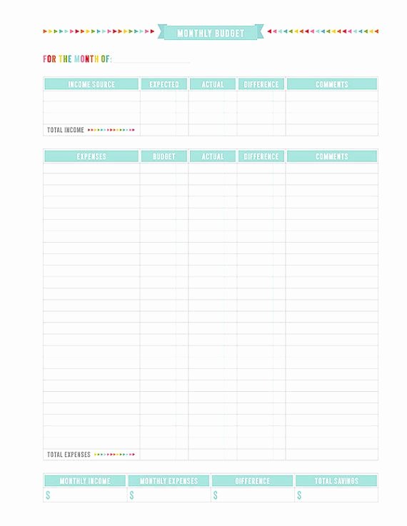 Monthly Budget Template Pdf Elegant 20 Free Printable Monthly Bud Planners