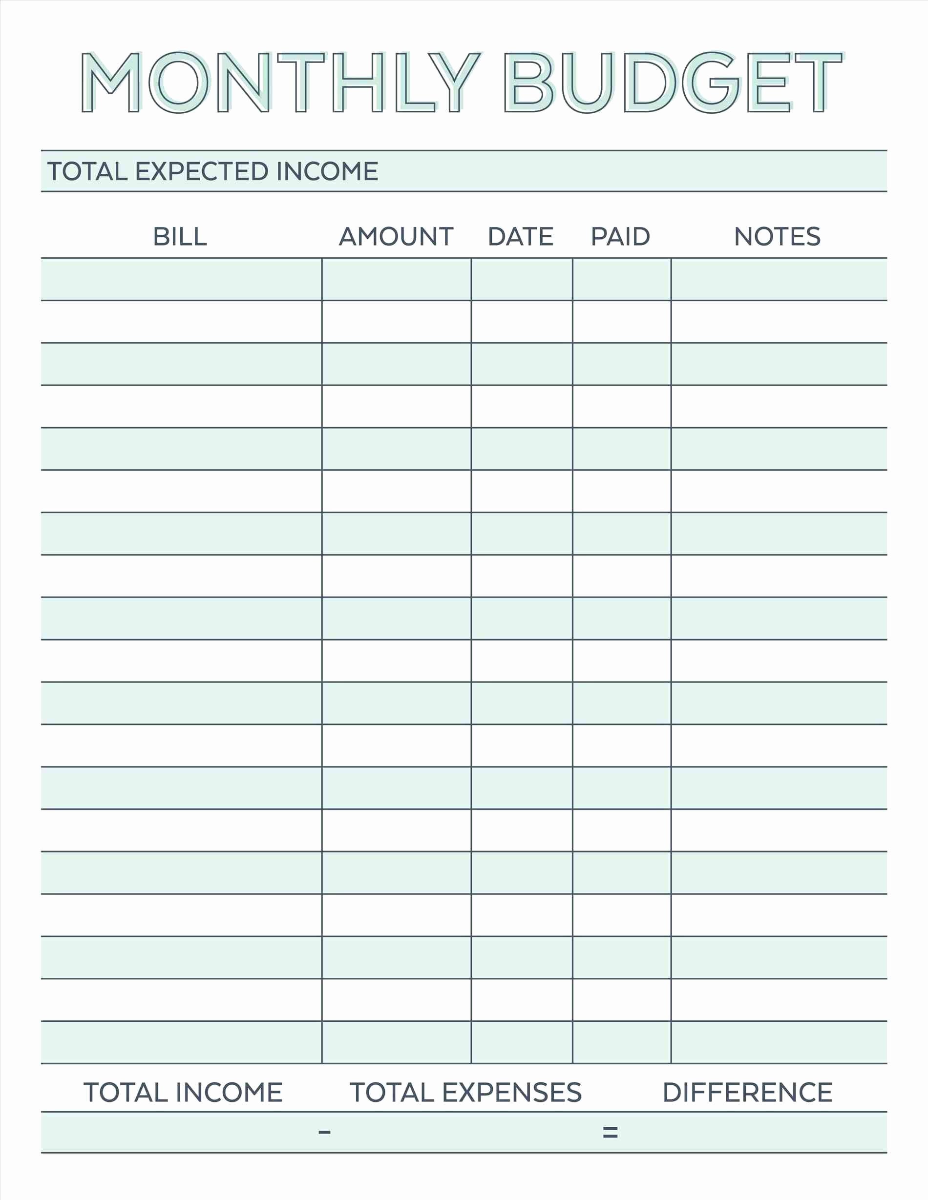 Monthly Budget Template Pdf Lovely 7 Simple Monthly Bud Template