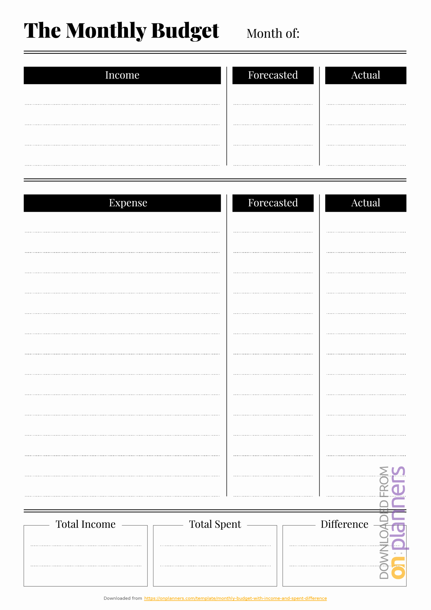 Monthly Budget Template Pdf Luxury Free Printable Bud Templates Download Pdf A4 A5
