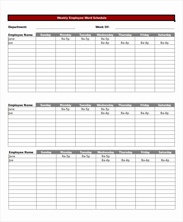 Monthly Employee Schedule Template Unique Work Schedule 14 Free Pdf Word Excel Documents