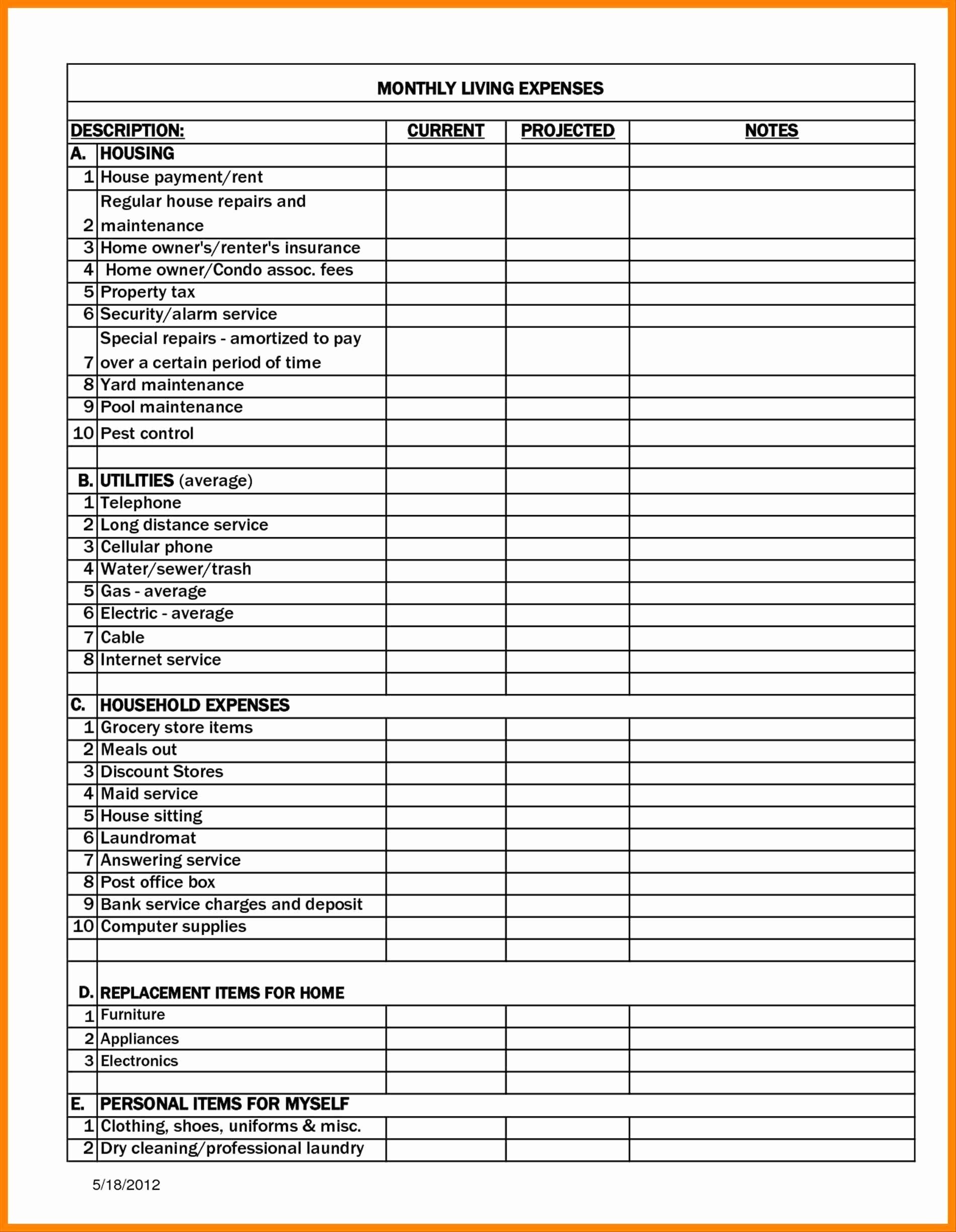 Monthly Expense Report Template Awesome Personal Monthly Expense Report Template