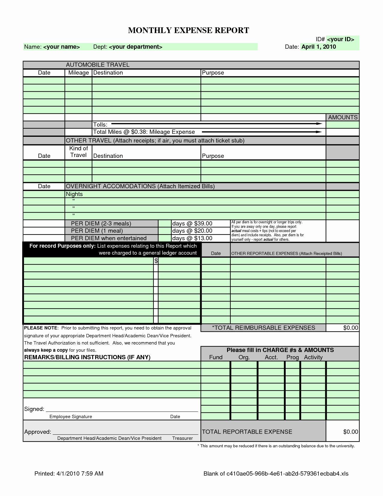 Monthly Expense Report Template Beautiful Monthly Expense Report Template
