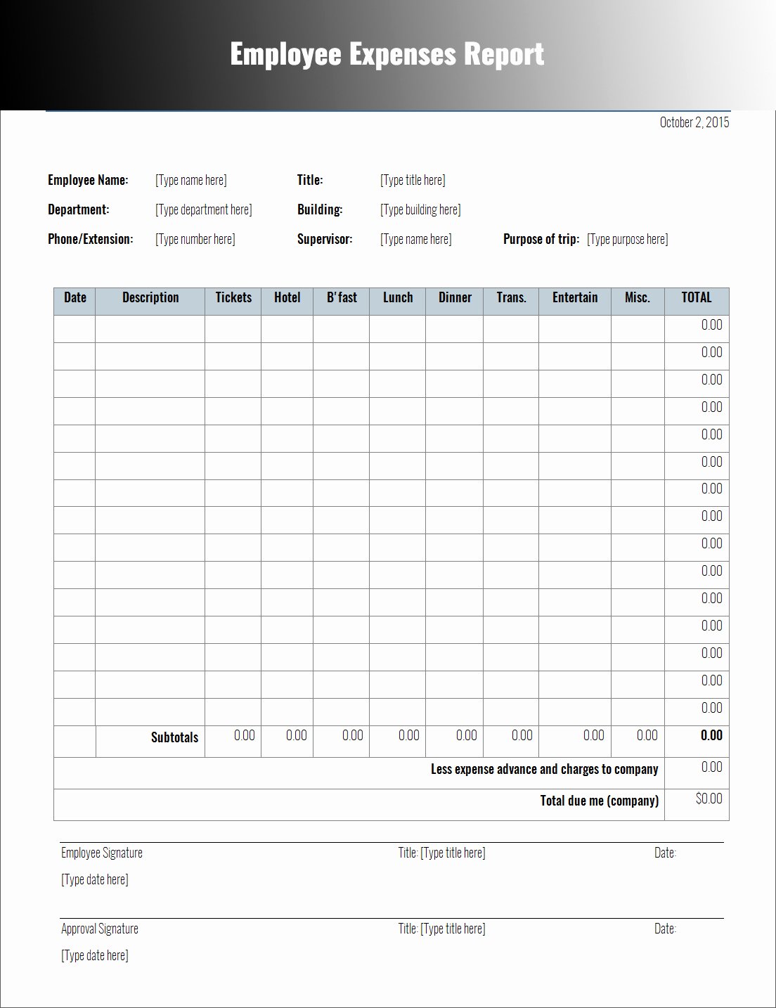 Monthly Expense Report Template Inspirational 15 Professional Samples to Create Business Annual Expense
