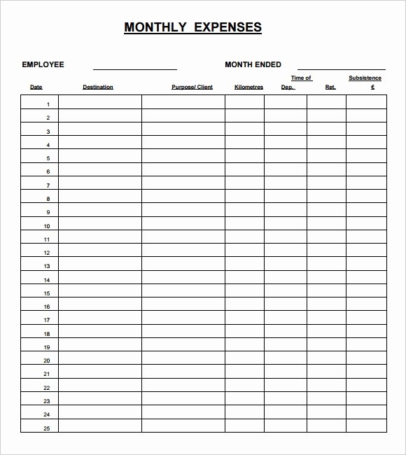 Monthly Expense Report Template Inspirational Free 13 Sample Expense Sheet Templates In Pdf