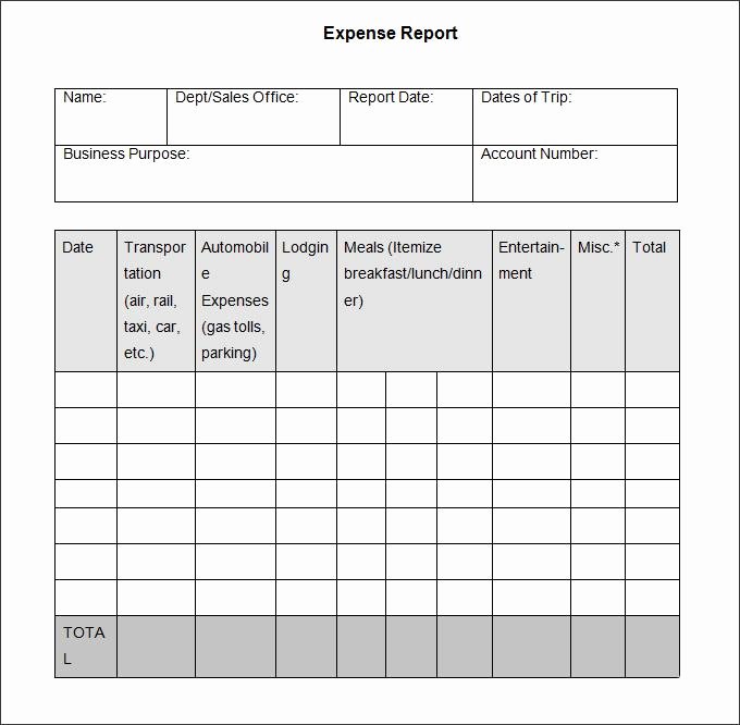Monthly Expense Report Template Luxury 20 Expense Report Template Free Download