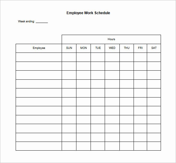 Monthly Staff Schedule Template Unique 18 Blank Work Schedule Templates Pdf Docs Word
