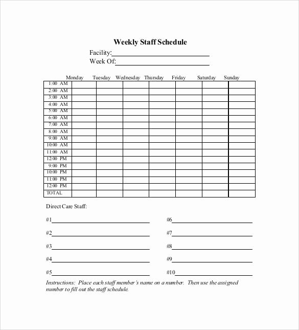 Monthly Staff Schedule Template Unique Free 37 Sample Weekly Schedule Templates In Google Docs