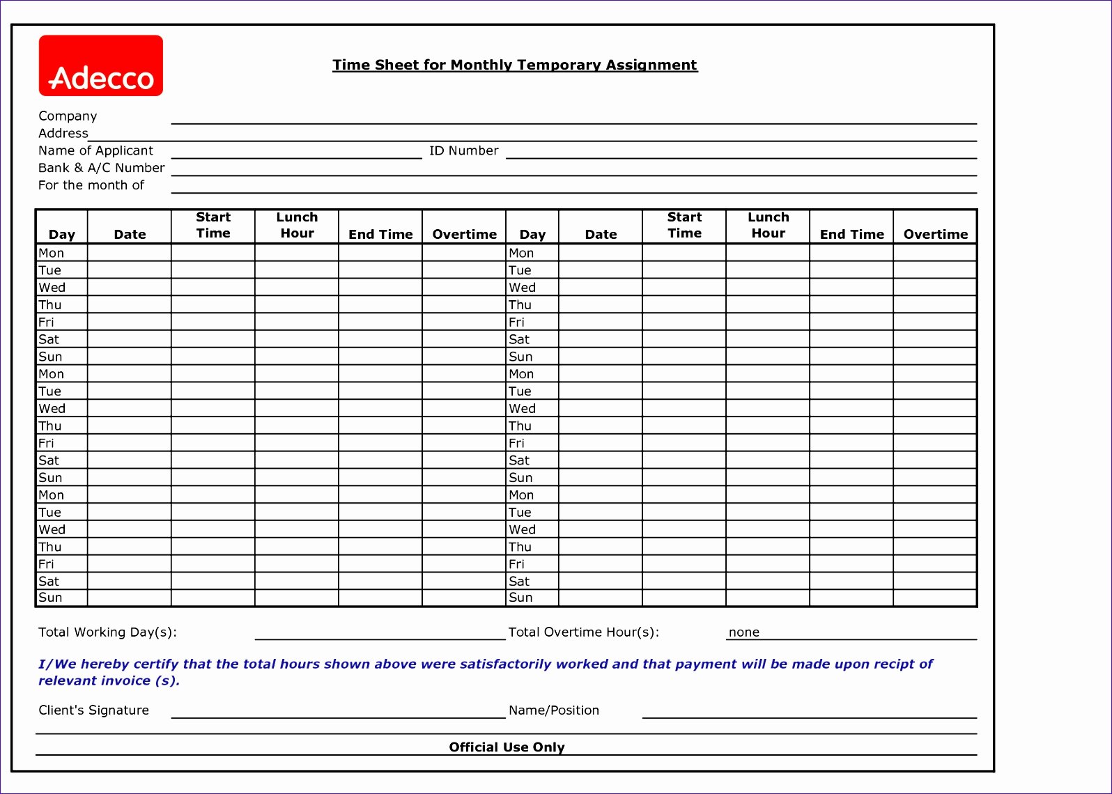 Monthly Timesheet Template Excel Elegant 8 Monthly Timesheet Excel Template Exceltemplates