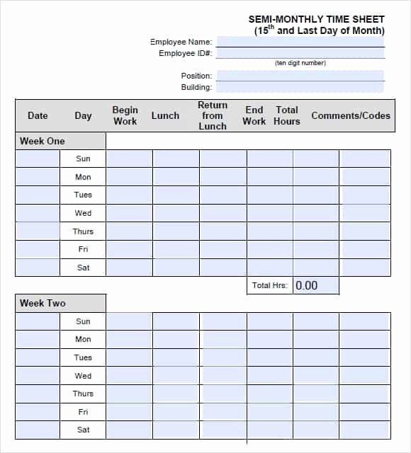 Monthly Timesheet Template Excel Elegant 9 Monthly Timesheet Templates Excel Templates